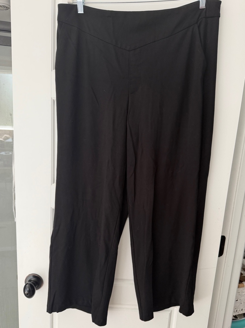 Women's Black Wide-Leg Pull-On Pants